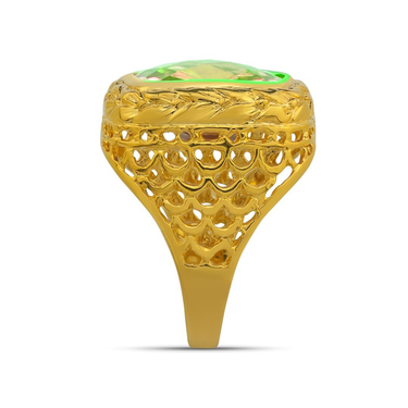 14K Yellow Solid Gold Mens Citrine Pinky Ring 8.00 Ctw